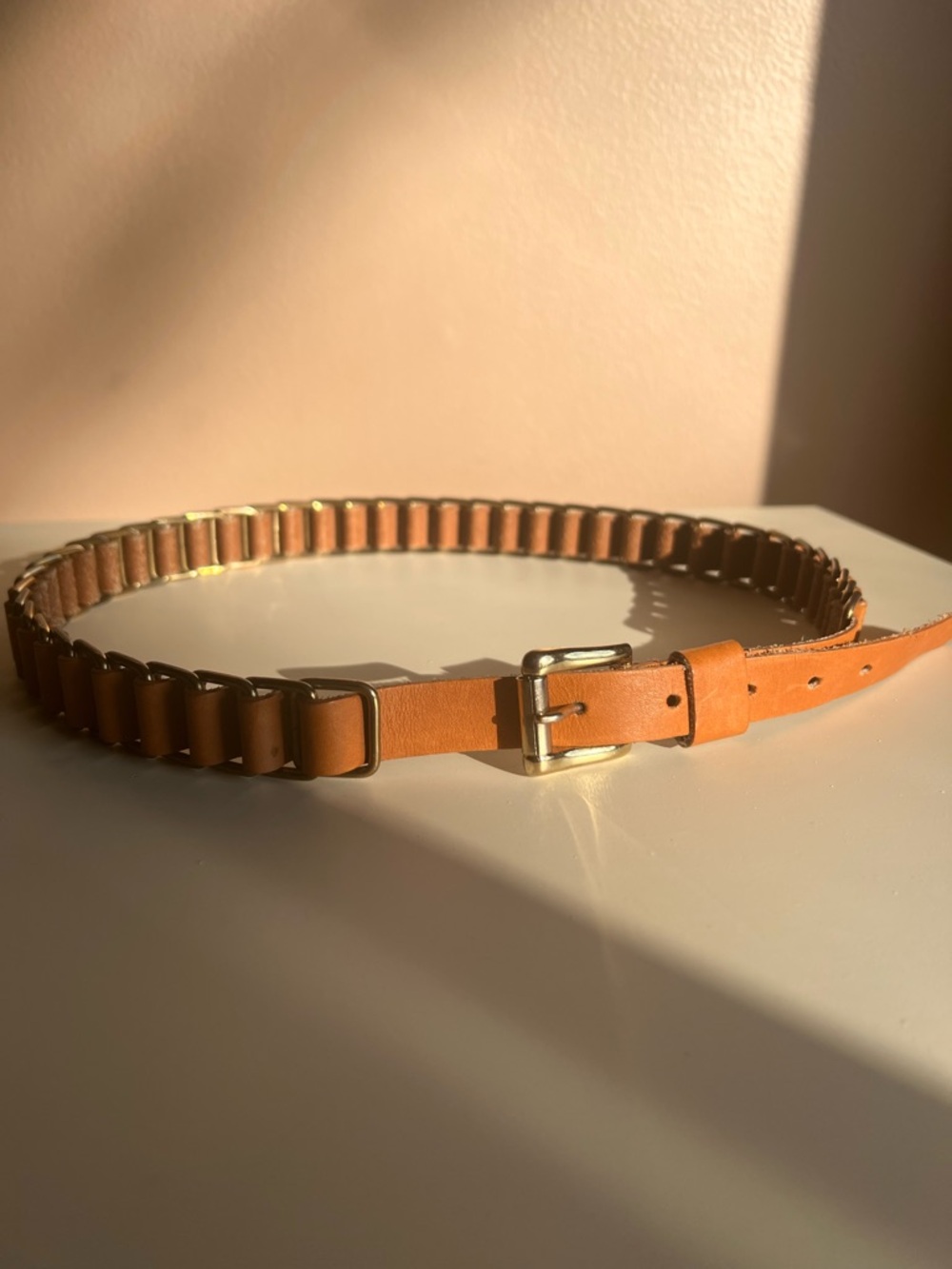 Vintage Cipriani Brown Leather Link Belt